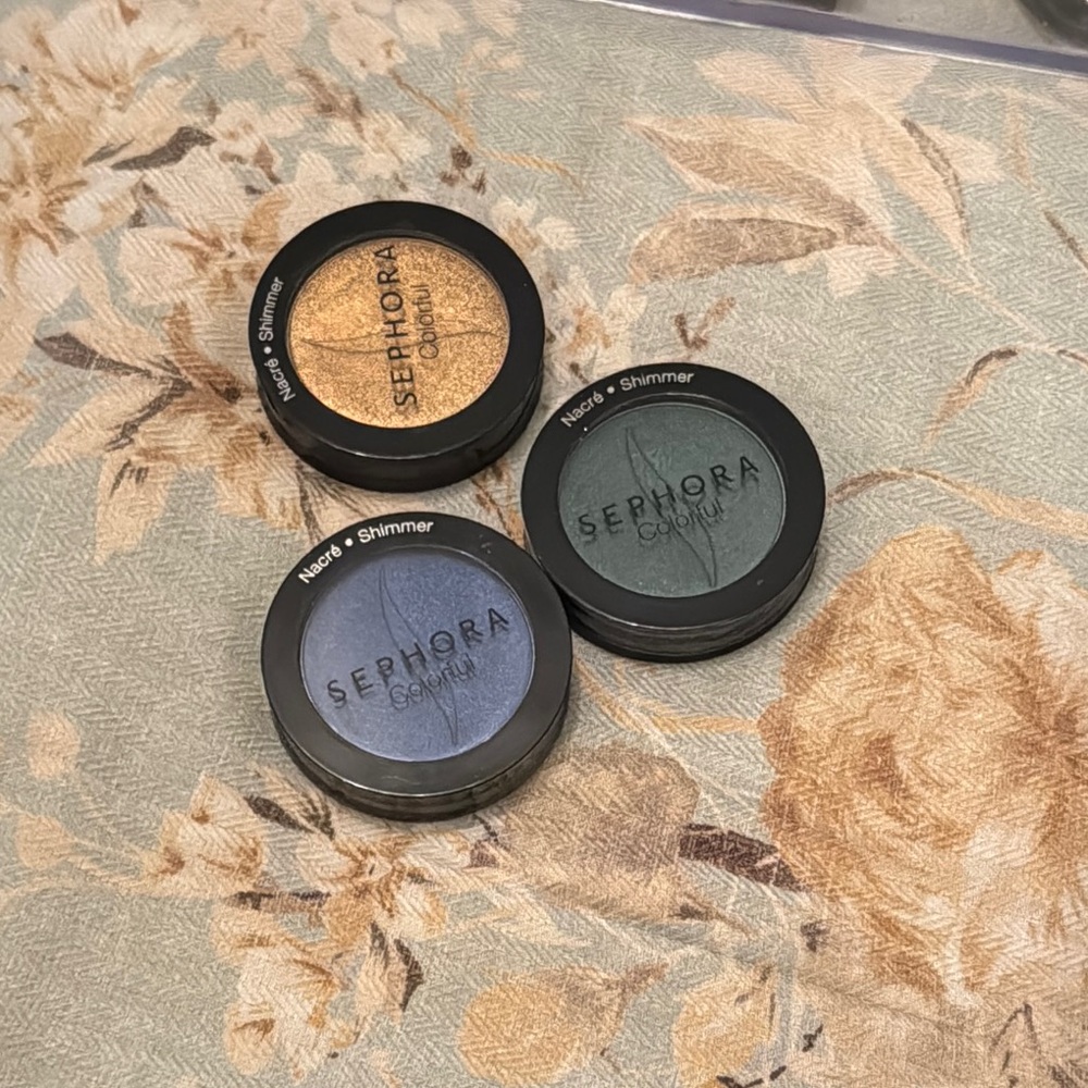 Sephora Eyeshadow Trio - Gold, Green, Blue
